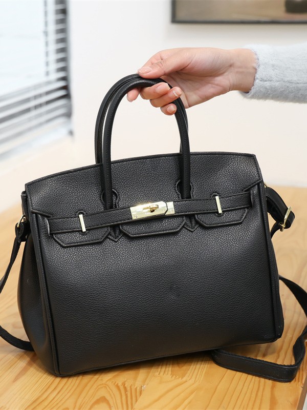 European and American Style Pebbled Platinum Bag, Large Capacity, Available in Various Sizes, Shoulder and Crossbody Bag, Export Commuter Handbag, Kelly Bag