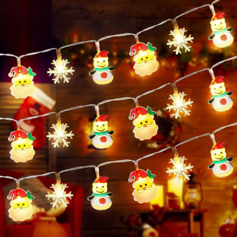 Decoración de Navidad cadena de lámparas LED transfronterizas fabricantes de explosión de estilo recto de Navidad atmósfera de lámparas al aire libre fiesta de patio