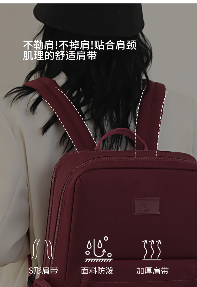 Colorful Fox Women's large-capacity Backpack, Casual multi-layer travel backpack, Business commuting computer backpack undefined