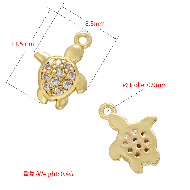 Wholesale Micro Inlaid White Zirconium Mini Turtle Pendant Nihaojewelry display picture 6