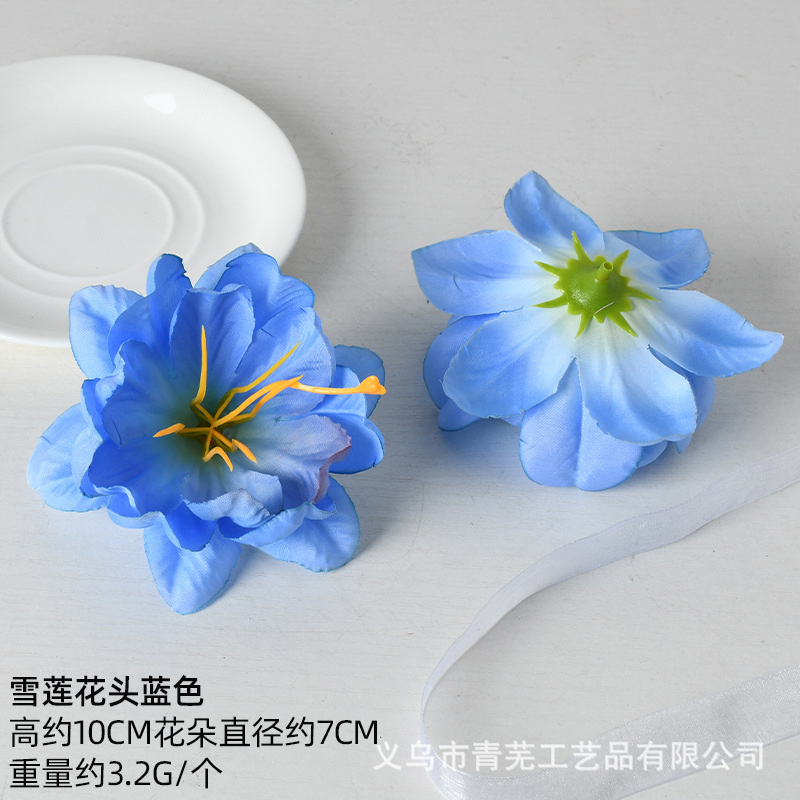 Simulación de flores azules DIY accesorios de cabeza de flores material de boda flor de flor flor flor de flor flor flor de pecho de flor de cabeza pared en el viento