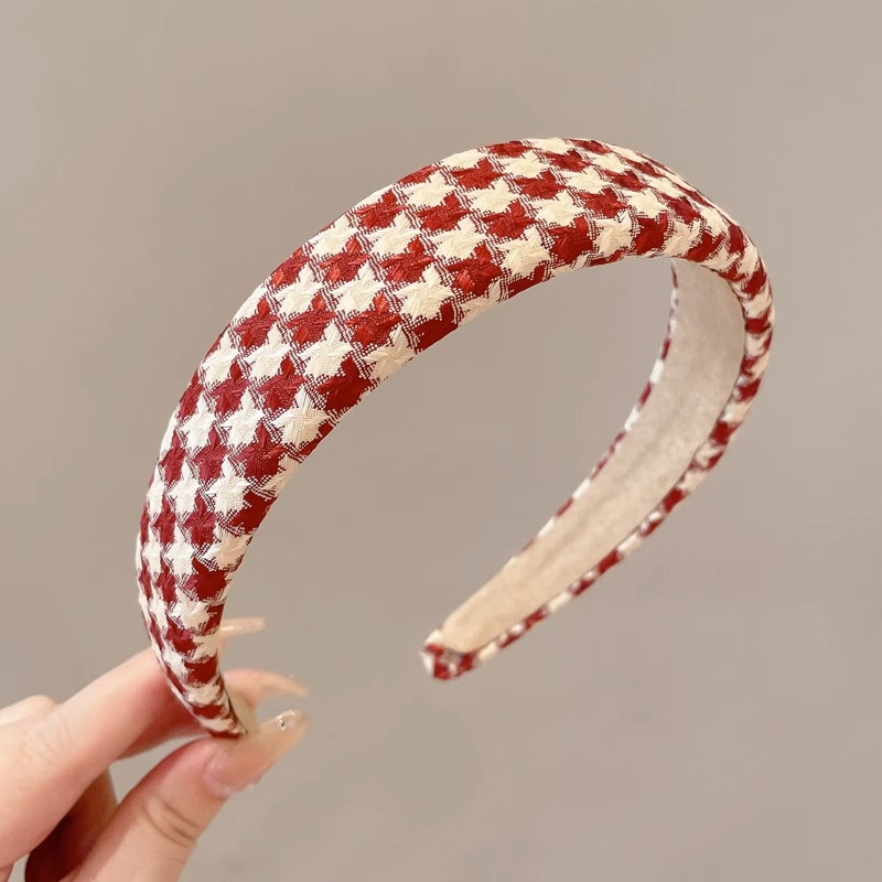 Diadema roja de Año Nuevo para mujer 2025, estilo nuevo de celebridad de internet, corona alta, para otoño e invierno, para lavarse la cara, con clip para el cabello, estilo con ligera fragancia, accesorio para el cabello.