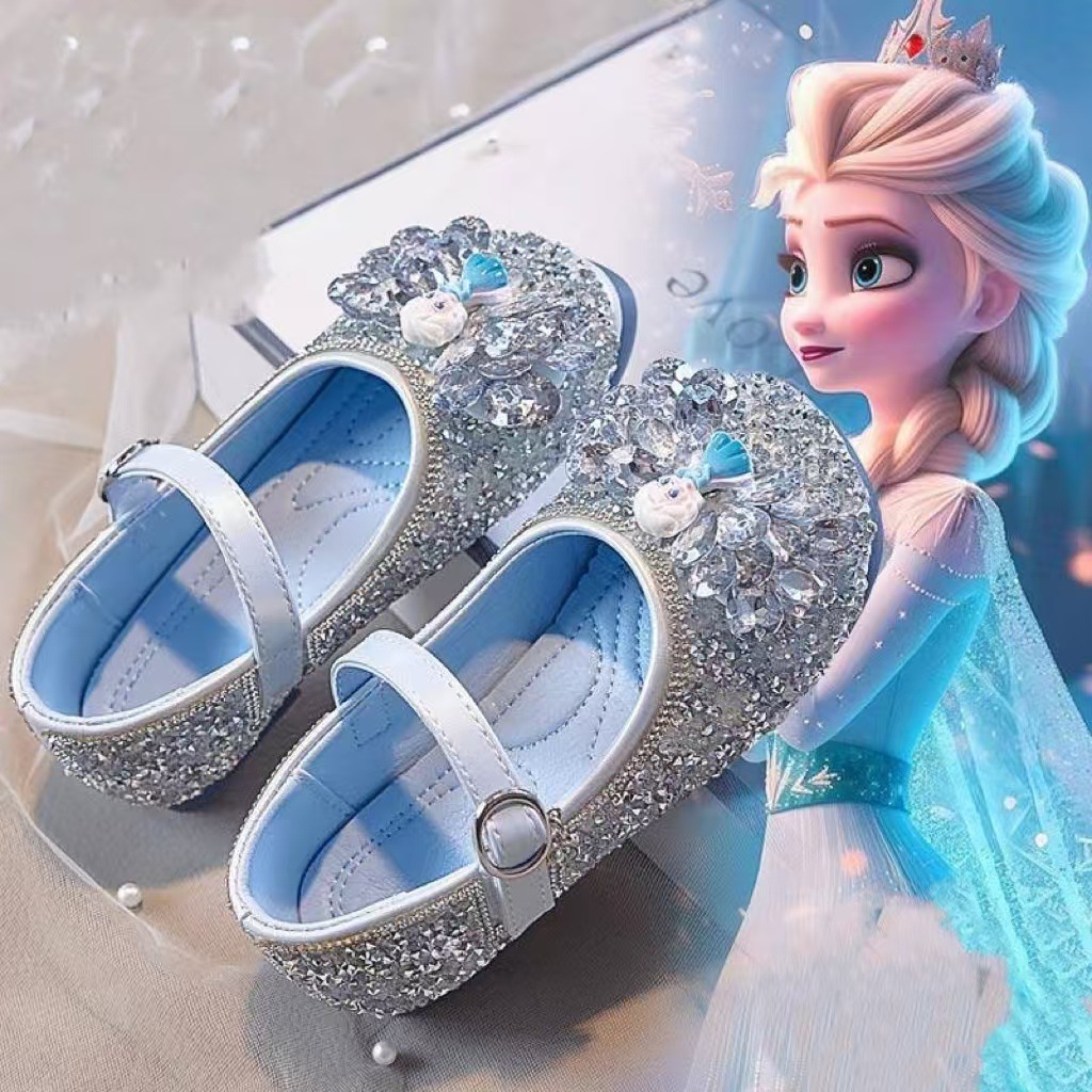 Aisha Little Leather Shoes 2026 Spring and Autumn New Style Girls' Princess Shoes Little Girls' Crystal Shoes Rhinestone Baby Performance Shoes