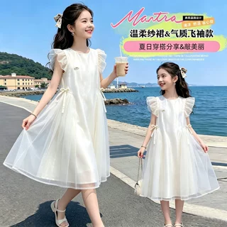女童夏季连衣裙2026新款洋气女孩生日礼服公主裙夏装儿童网纱裙子