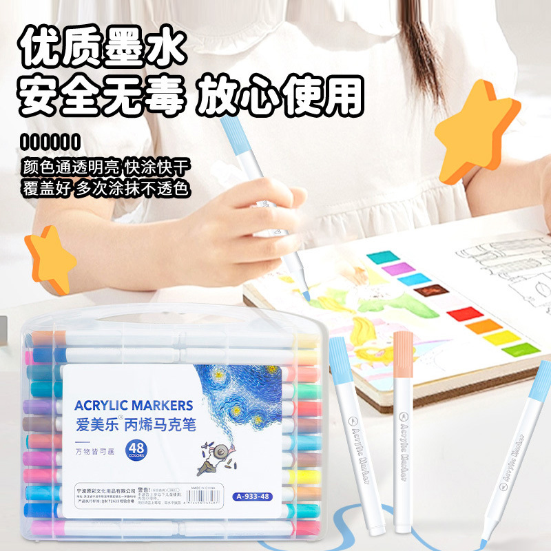 Lápiz de acrílico para niños pintando lápiz de graffiti triangular conjunto de lápiz de pintura impermeable y rápido de secado impermeable