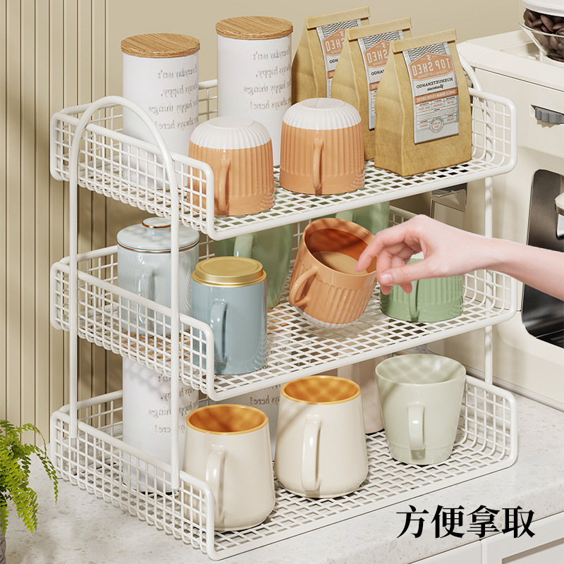 Estante Escurridor de Tazas de Hierro, Multicapa, para Escritorio