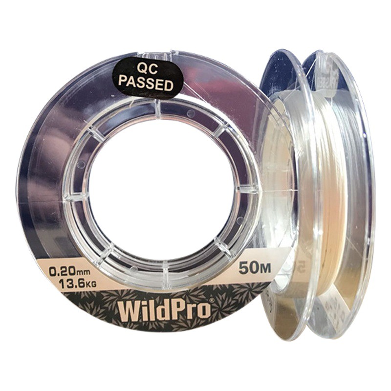 Ventas de la fábrica wildpro PE línea de pesca de hielo de tracción de alta resistencia transparente 50m línea de pesca anti-mordedura suministros de pesca