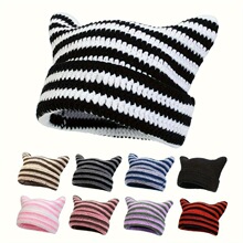 L 59666 Cute Cat Ear Knit Hat �ɰ�è��ë��ñ �羳ŷ��