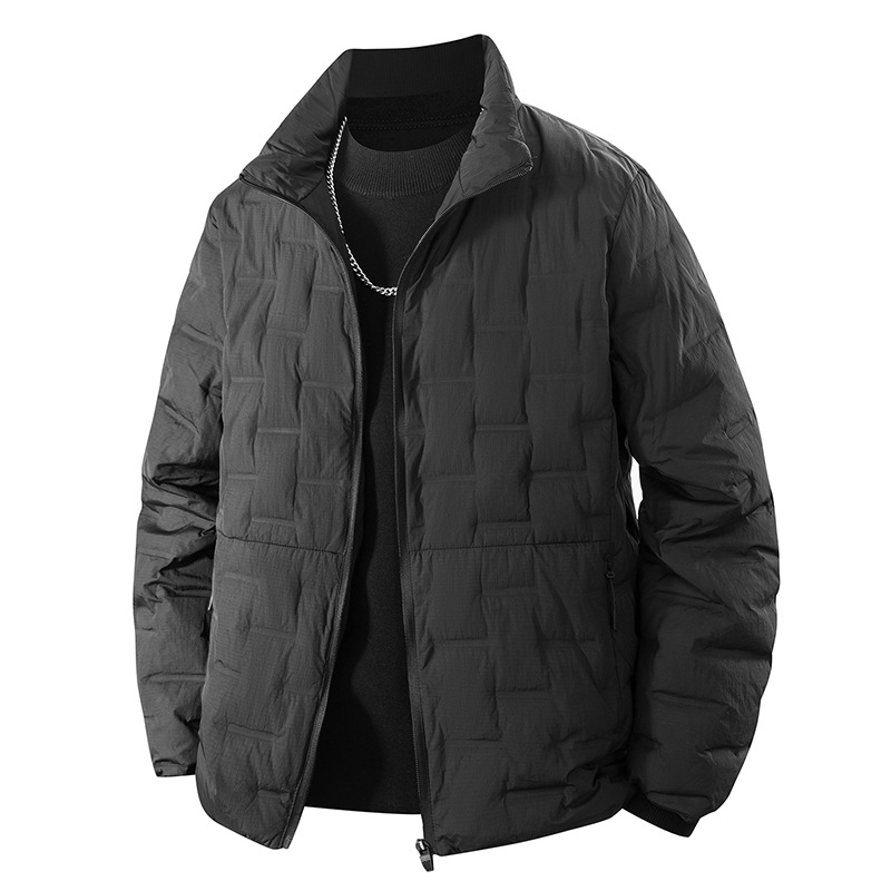 Chaqueta de invierno ligera para hombres 2025 invierno nuevo ocio versátil goma de prensa de collar 90 chaqueta caliente