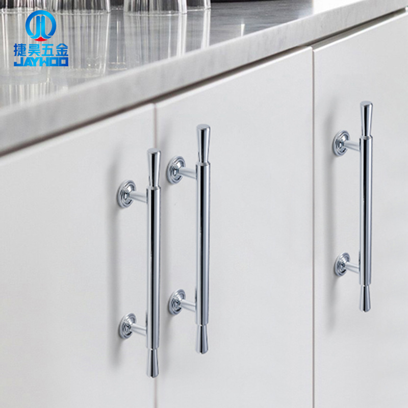 意式法式櫃門高端實心黃銅拉手銀色電鍍家具櫃門把手抽屜黃銅拉手