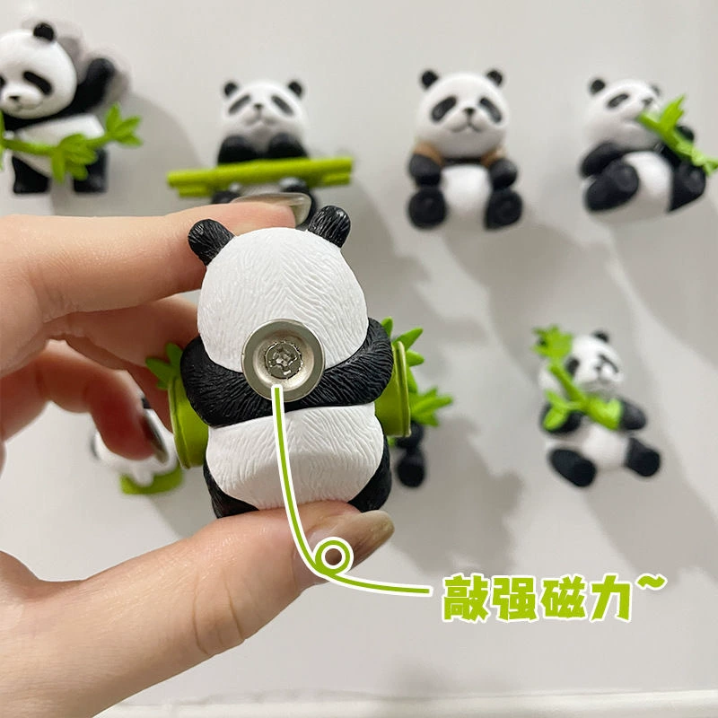Fridge magnet, three dimensional set, magnetic souvenir, panda, 8 pieces, in 3d format