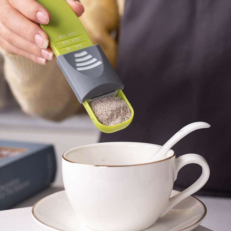 家庭用塩さじコーヒー計量スプーン粉ミルク定量計量スプーンキッチンツール焙煎計量スプーンスケールグラム数付き|undefined