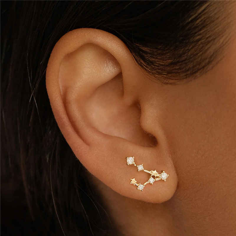 1 Piece Vintage Style Geometric Solid Color Plating Sterling Silver Ear Studs display picture 3