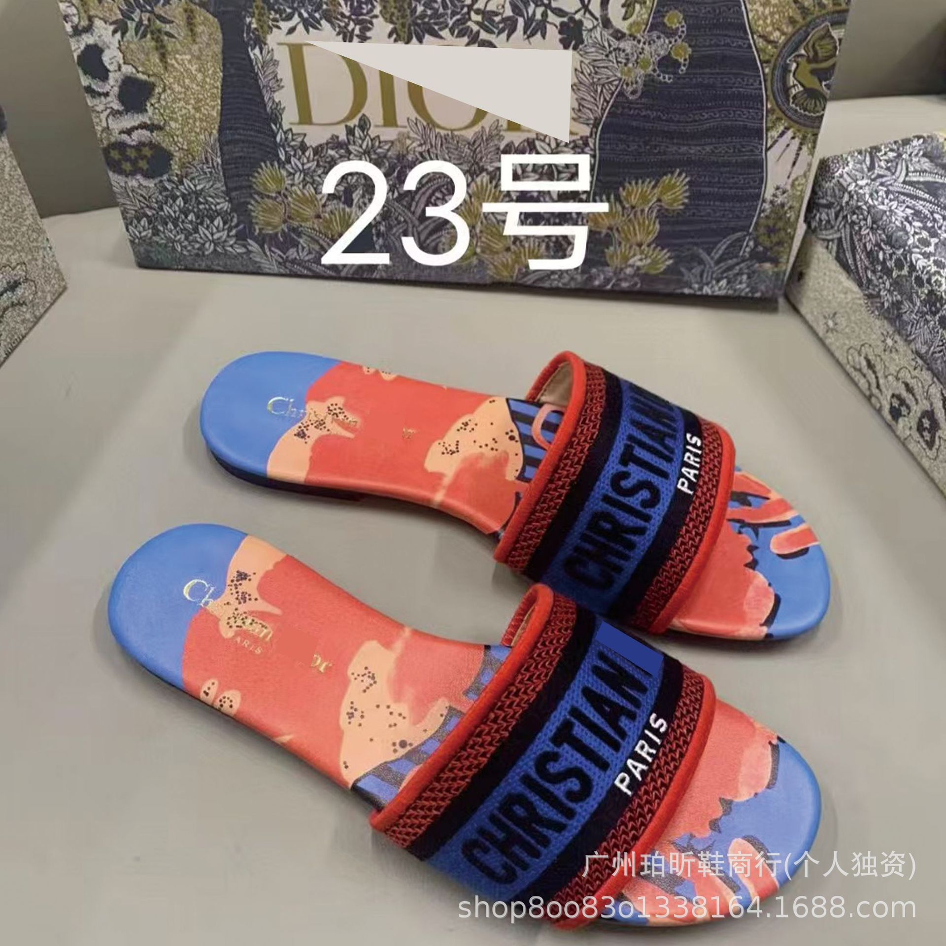 Zapatillas clásicas de alta versión D casa bordadas en una línea Zapatillas de piel de oveja para mujer