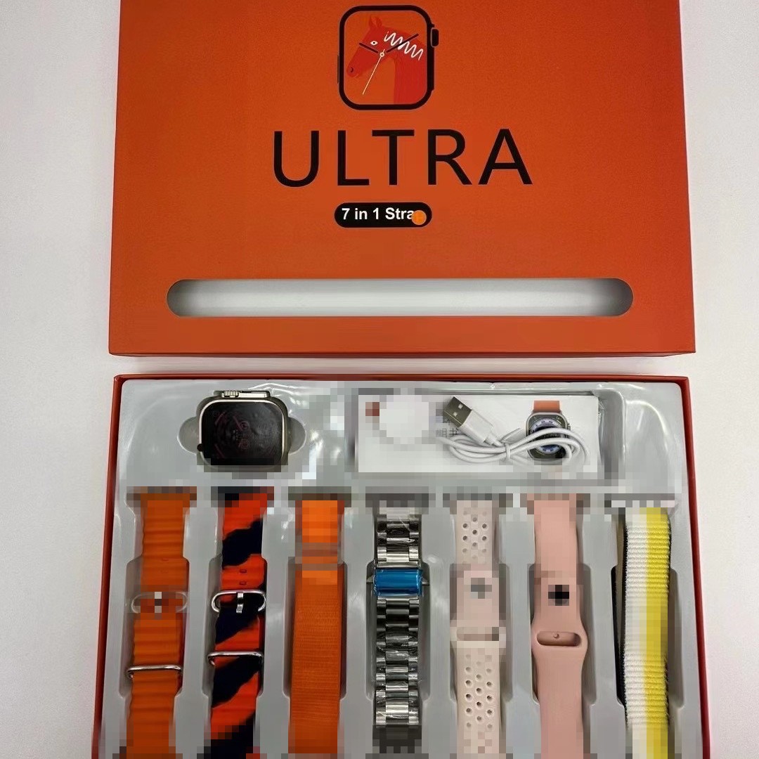 Ultra7in1 llamada Bluetooth reloj inteligente 7 unidades traje de carga inalámbrica recordatorio de Salud del ritmo cardíaco reloj deportivo