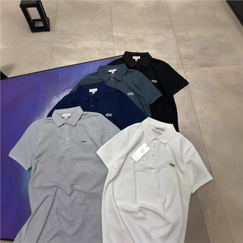 Cross-Border Authentic Polo Shirt Short-Sleeve Summer Crocodile Embroidery T-Shirt Unisex Trendy Brand Business Turn-Down Collar Top
