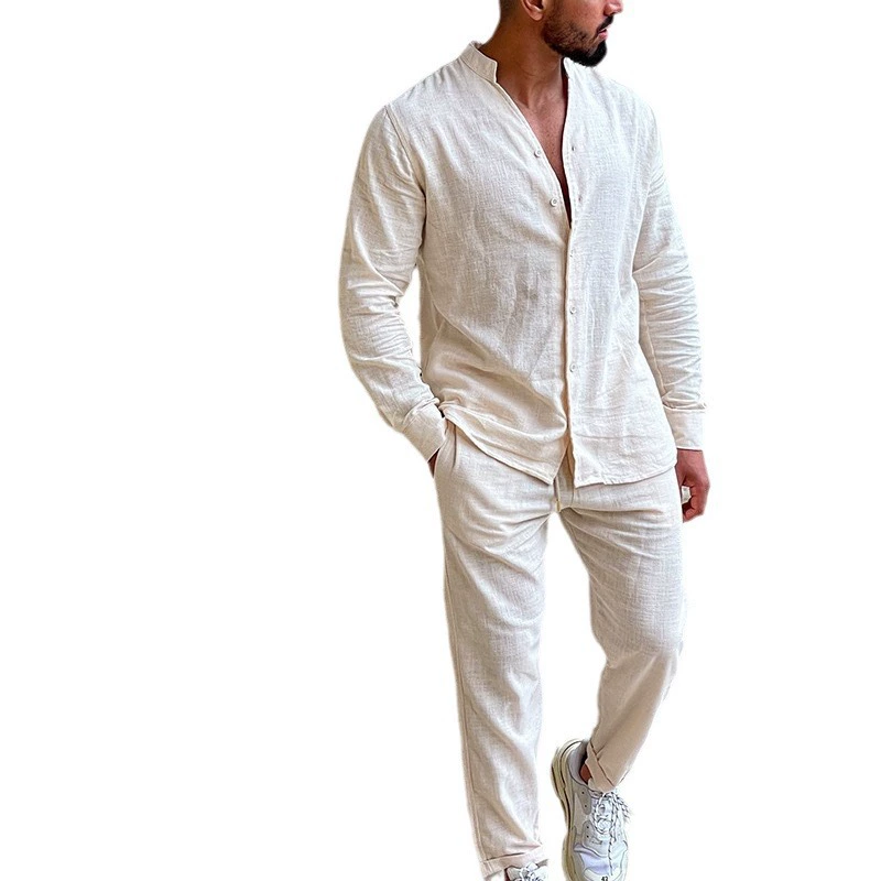 Sports suit set men, long‑sleeve top and trousers, European style, autumn leisure