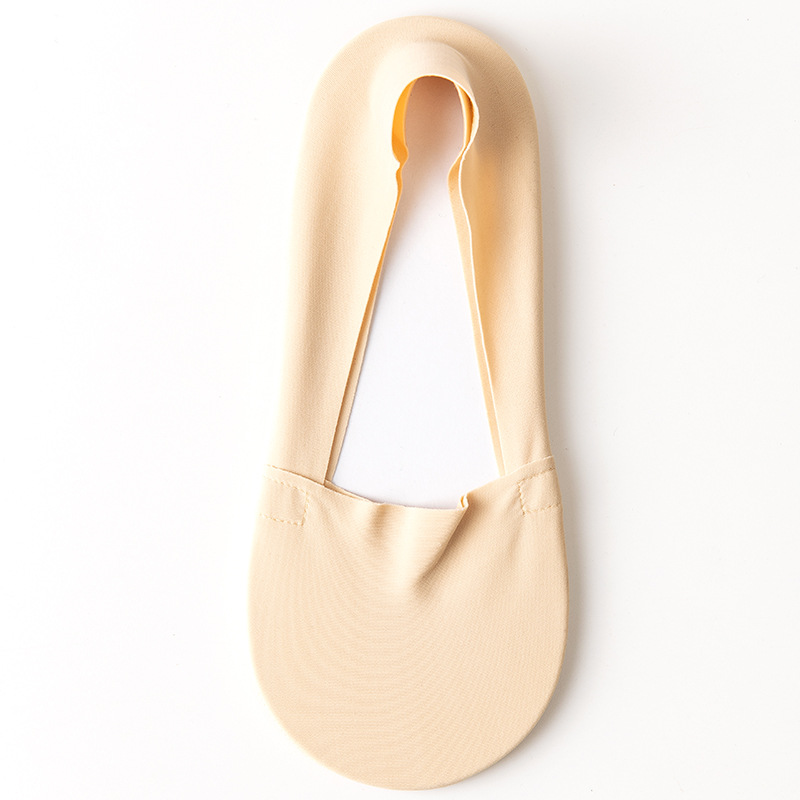 La primavera y el verano de las nuevas mujeres calcetines de seda de hielo fresco invisibles calcetines de silicona antideslizante barco