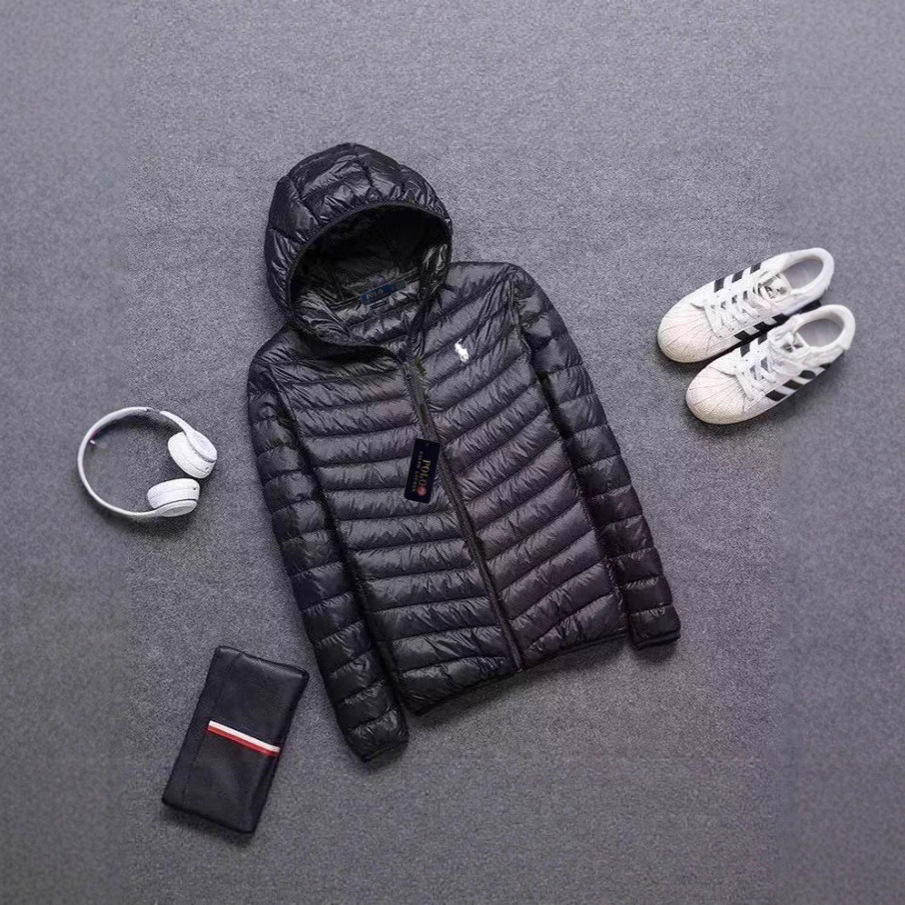 2025 New Autumn and Winter Embroidered Rl Imitation Cold Clothing Men's Stand Collar Large Size Lightweight Casual Youth Winter Short Jacket