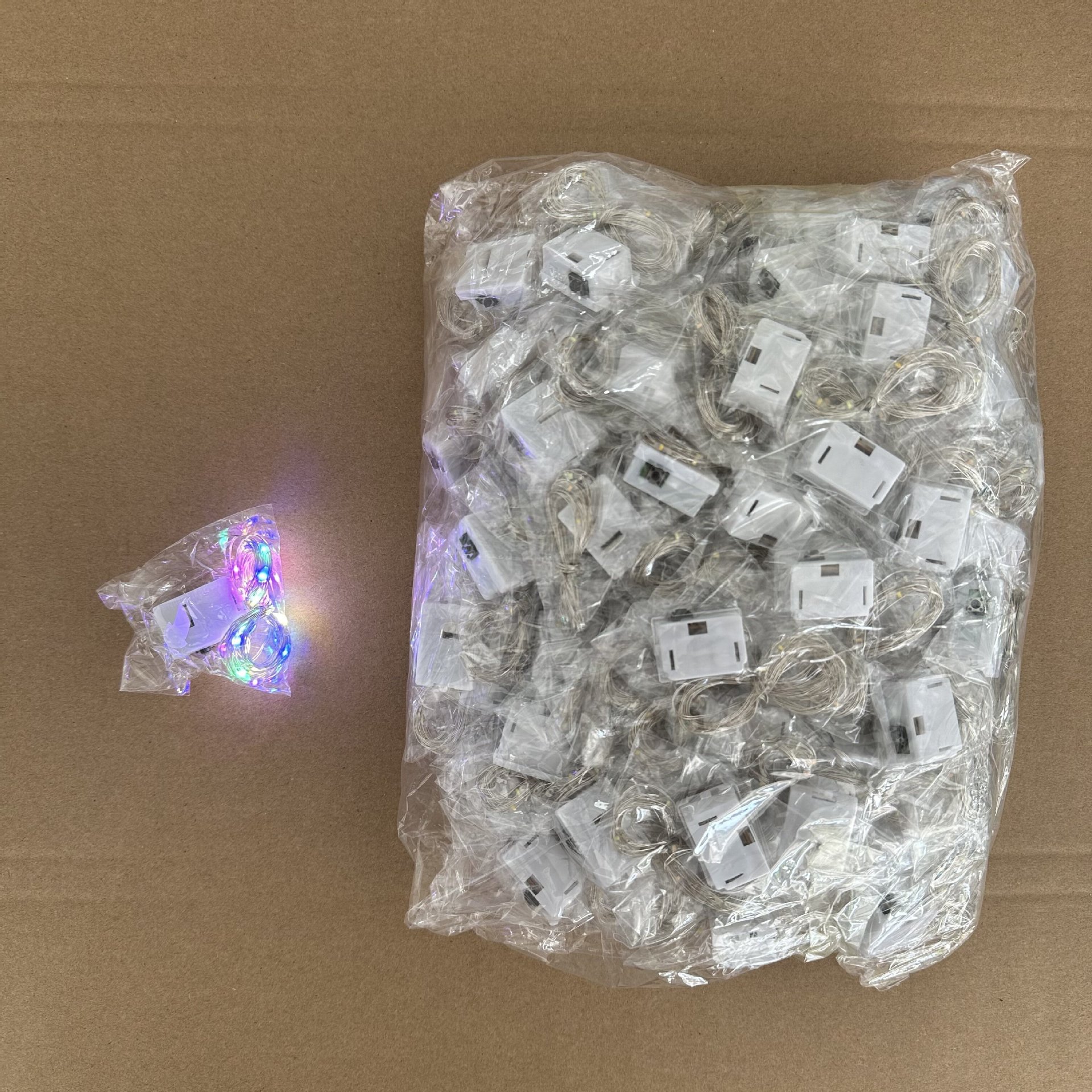 Venta al por mayor cadena de luz LED flor pastel onda bola caja de regalo decoración luz intermitente botón interior alambre de cobre Cadena de luz cielo estrellado