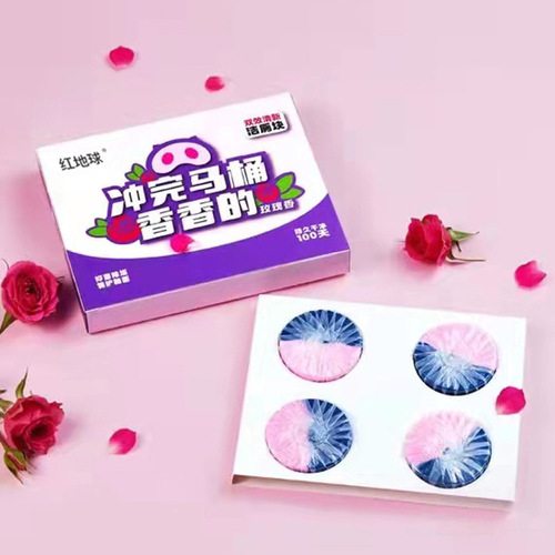 Rose double-effect toilet block toilet cleaner two-color deodorant cleaning block manufacturer dropshipping