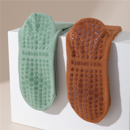 Yoga socks women's mid-calf spring and summer silicone non-slip professional floor socks long-tube indoor fitness Pilates sports socks