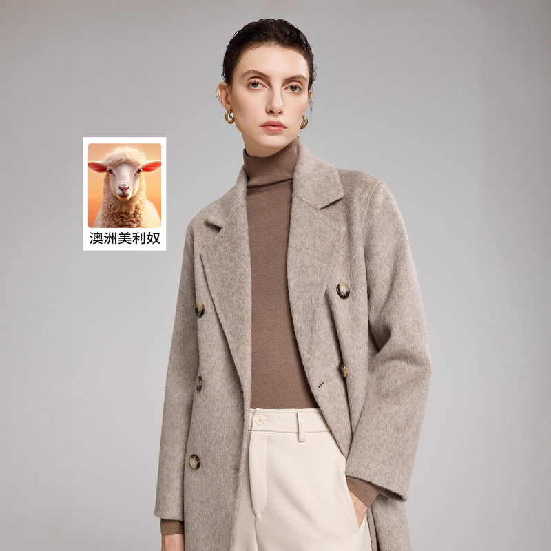 High-End Thickeneded Suli Double-Sided Wool Outwear 2025 Winter New Mid-Length Woolen Outwear 101801