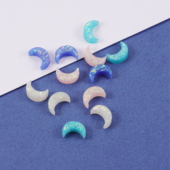 Aperture 1.5mm DIY jewelry accessories synthetic resin colorful Opal moon small hole beads 7*10.5mm