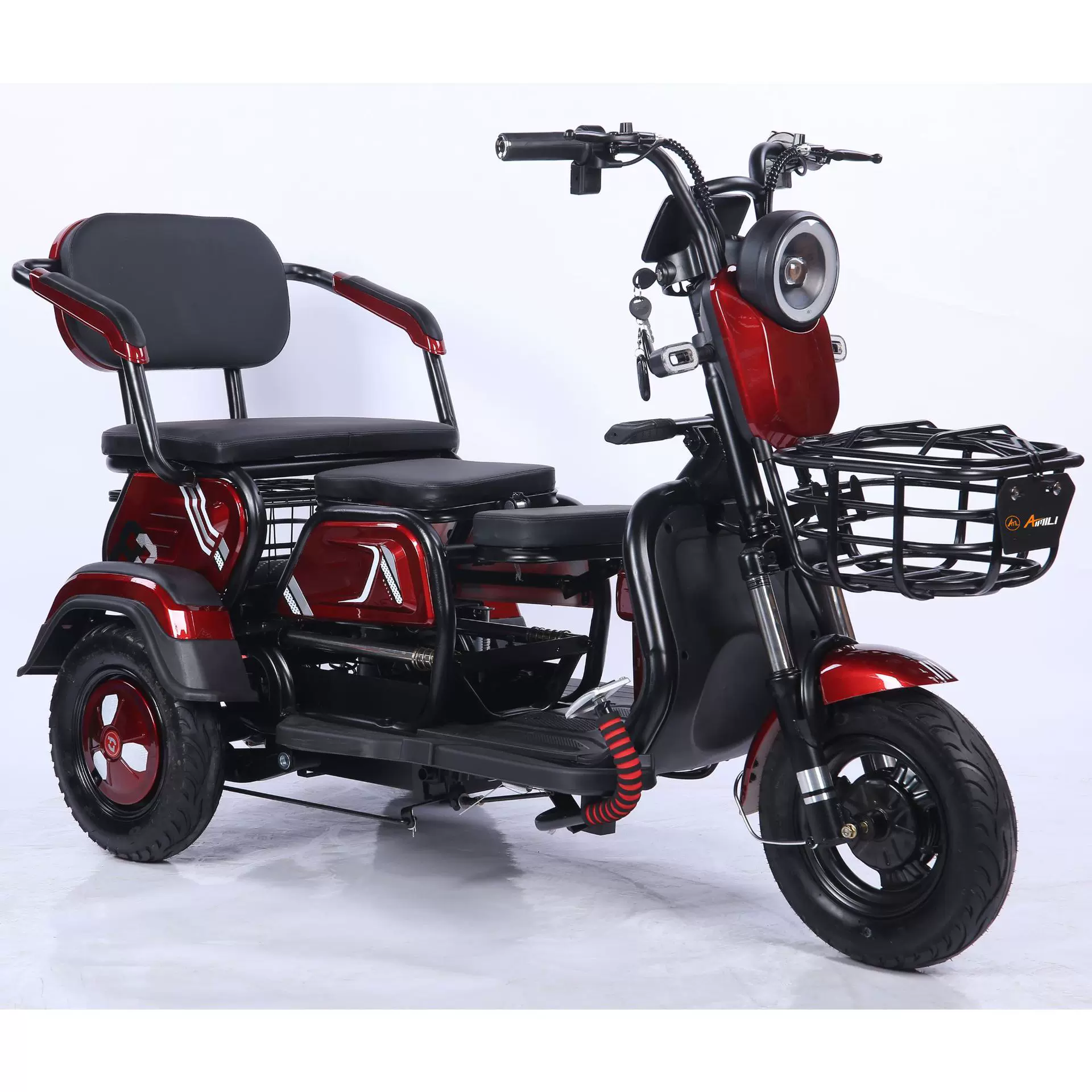 跨境休闲三轮电动车家用轻便小型老年人代步车接送孩子电瓶车外贸