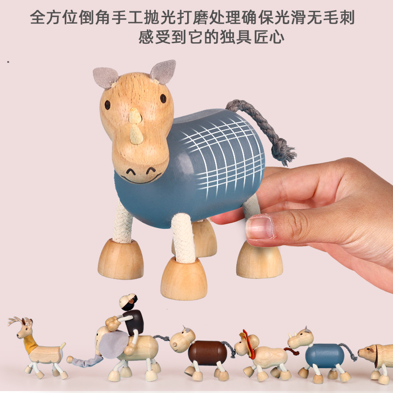 Simulación de madera animal salvaje modelo de juguete muñeca muñeca decoración hecha a mano niño niña regalo de cumpleaños