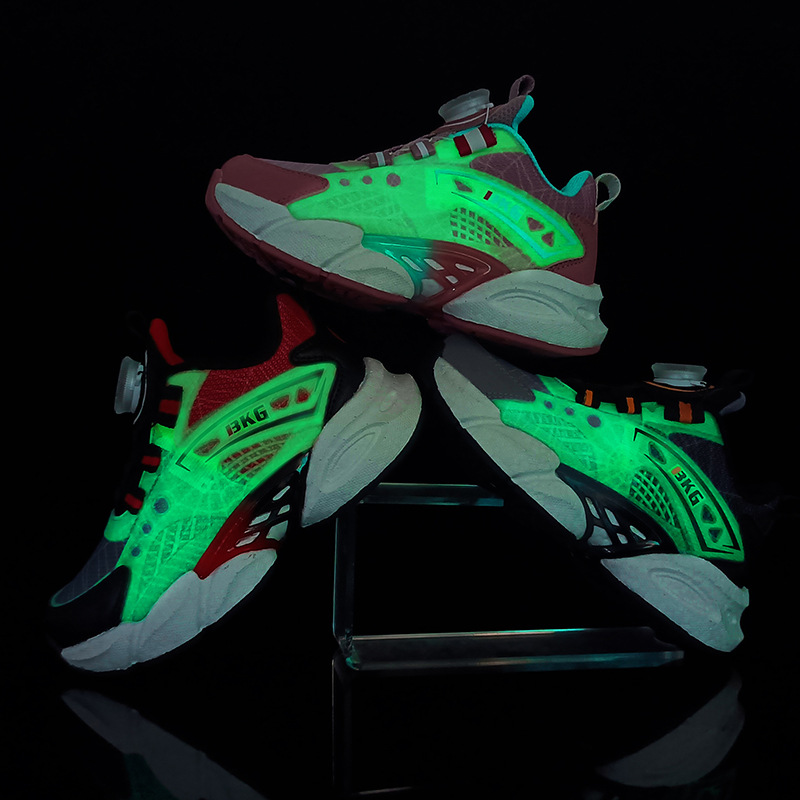 Spring 2024 new boys and girls rotary button children's sports shoes leather leather fashion casual shoes for children_voghion.com