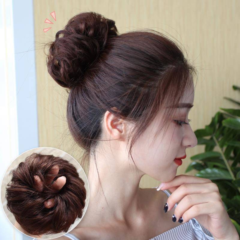 假发女发圈丸子头盘发器 蓬松哑光仿真盘发花苞发髻新娘发髻发饰