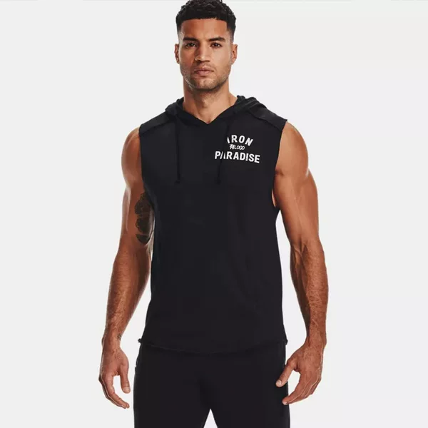 Brand Logo in stock Hooded Quick-drying Vest Men's Summer Sleeveless Basketball Running Sports Casual Top All-match