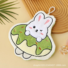 小兔擦手巾挂式卡通卫生间吸水不掉毛毛巾厨房檫手巾搽手抹布手帕