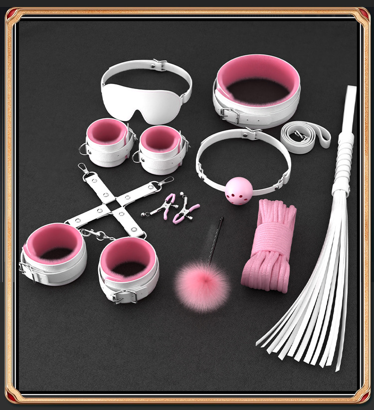 Couple Bondage Set with Nipple Clamps and Handcuffs, 20-Piece Adult Sensory Kit — detail image 20