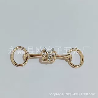 工厂直供现货批发价格锌合金对拉扣鞋扣箱包金属蝴蝶结装饰扣