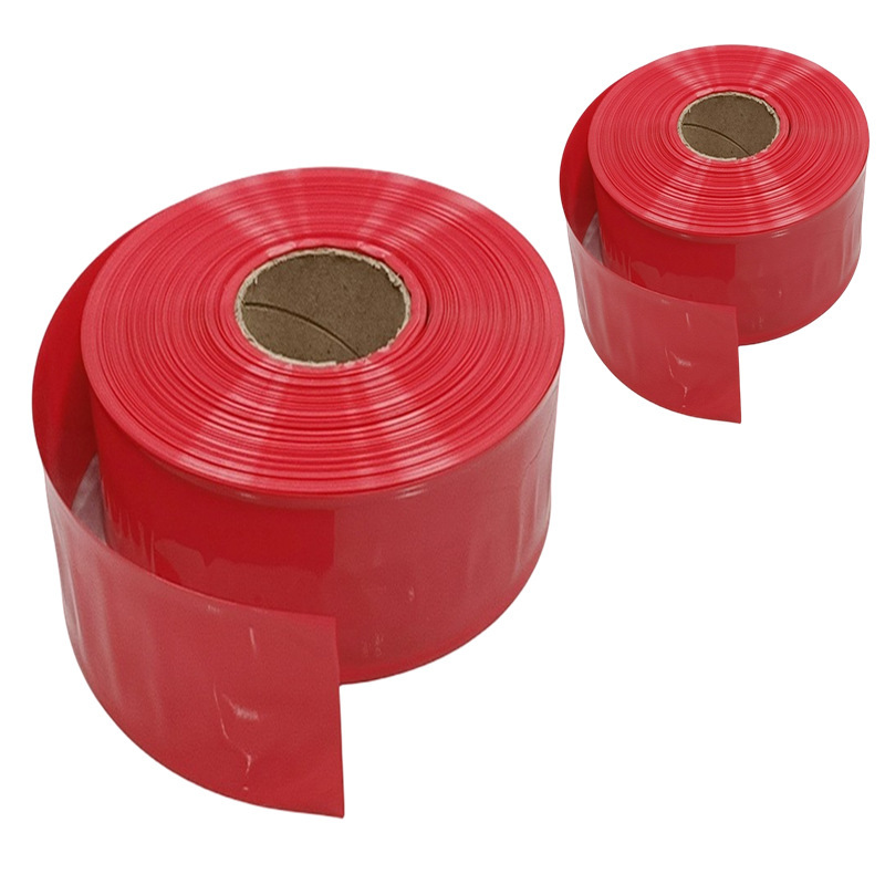 电池PVC热缩套管外皮绝缘收缩膜半透明蓝色PVC压扁30/53/85/400MM