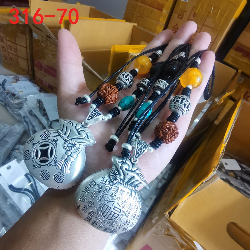 316仿古银项链毛衣链女饰品民族风复古抖音直播暴手工编绳艺长款|undefined