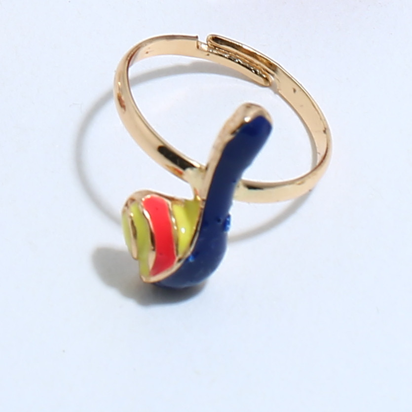 1 Piece Simple Style Geometric Alloy Enamel Women's Rings display picture 2