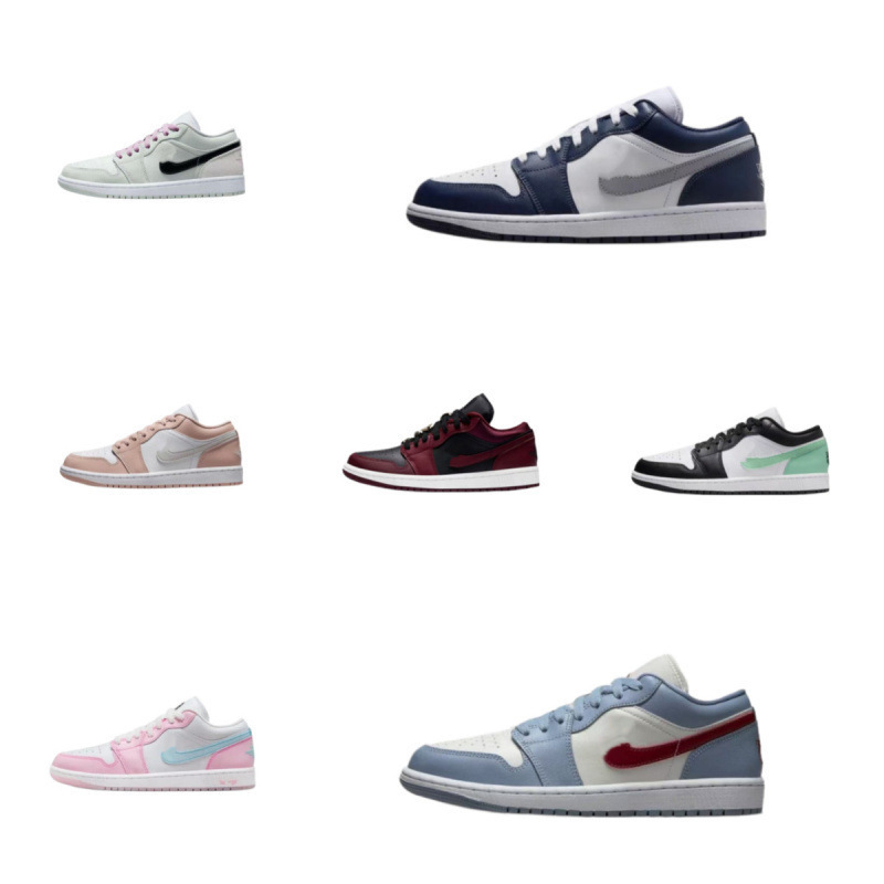 Original Foreign Trade Aj Men's Shoes, Low-Top Sneakers, Aj Women's Shoes, Cherry Blossom Pink Sports Shoes, Navy Blue Cross-Border