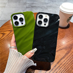 Suitable for iPhone15ProMax phone case, Apple 14Pro/13 wave pattern 14 solid color XR/7P protective case X