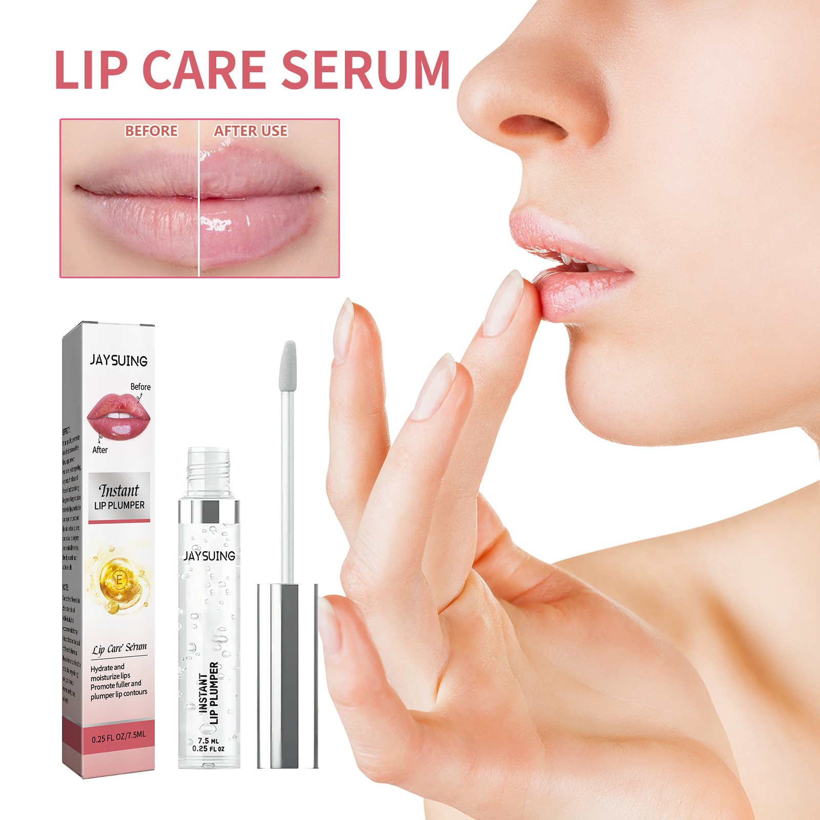 Jaysuing-huuliöljy ehkäisee kuivuutta ja halkeilua, häivyttää huulten juonteita ja kosteuttaa huulia._voghion.com