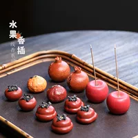 Китайский фиолетовый глиняный чайный питомец persimmon аромат, украшения, ручная работа, линейная благовония, гранат, апельсин, яблоко, скульптура чайного набора аксессуар к чайному столу