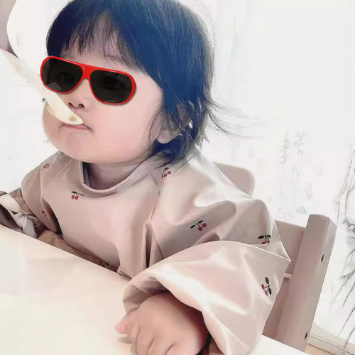 Foreign trade children's waterproof reverse dressing bib baby eating bib super soft waterproof baby rice pocket anti-dirty feeding rice pocket