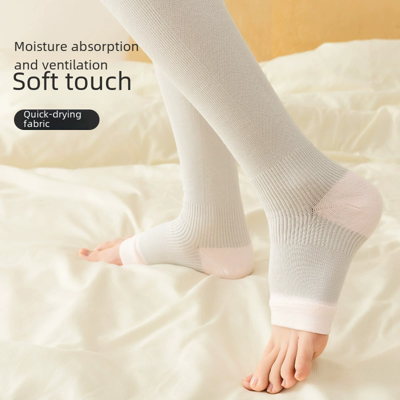 Mex first-level micro-pressure night sleep stockings long tube over knee comfort pressure socks gradient pressure leaking toe elastic stockings