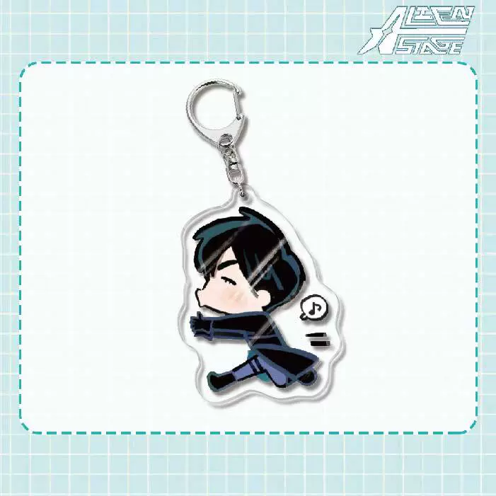 Acrylic keychain (Alien Stage) Mizi Sua, double‑sided 6 cm, metal ring & clasp