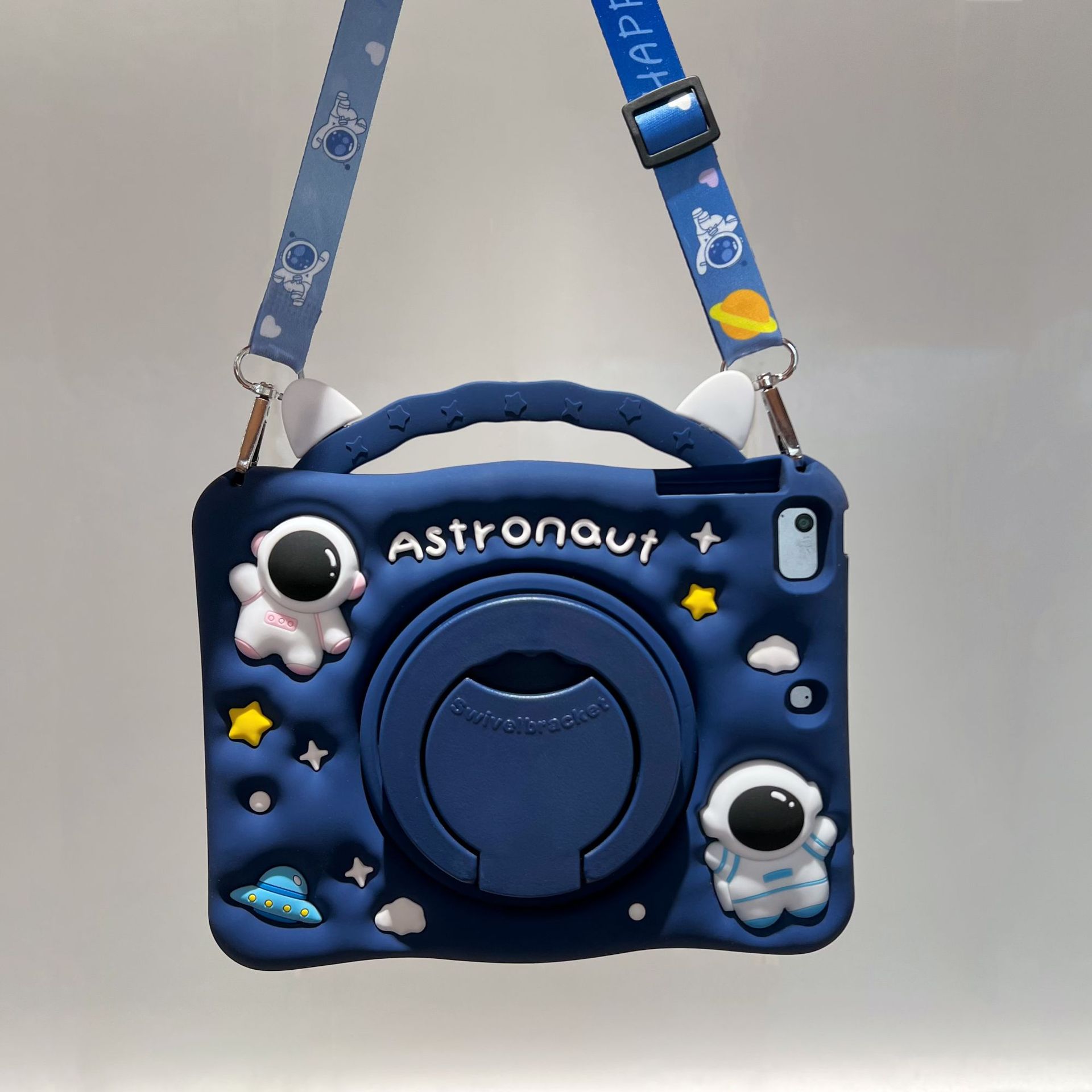 立体猫耳朵宇航员ipad10.2平板硅胶防摔保护套旋转支架mini6适用