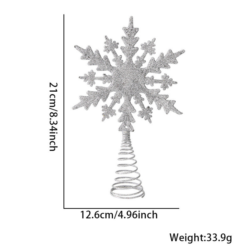 圣诞节树顶装饰用品道具铁艺撒粉雪花圣诞树小挂件圣诞节桌面摆件|undefined