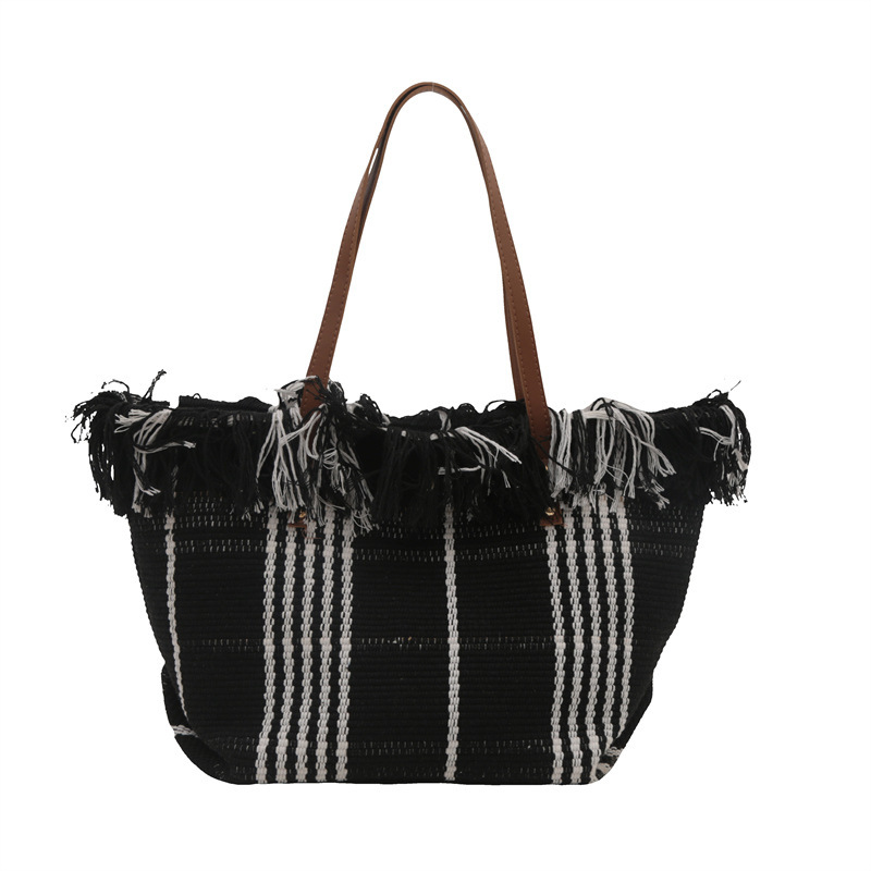 Bolsa de tejido de bordilla de tejido para mujeres 2024 nuevo nicho de diseño de moda bolsa de moda bolsa de gran capacidad de personalidad bolso de hombro