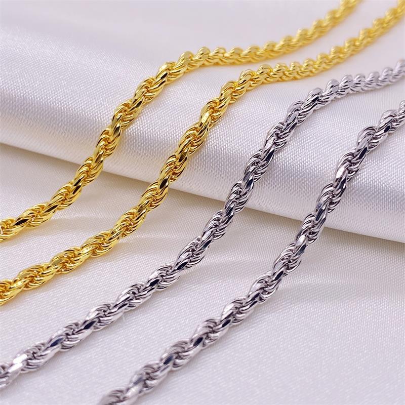 925 Sterling Silver Material 925 Sterling Silver Rope Chain Plating Solid Color Necklace